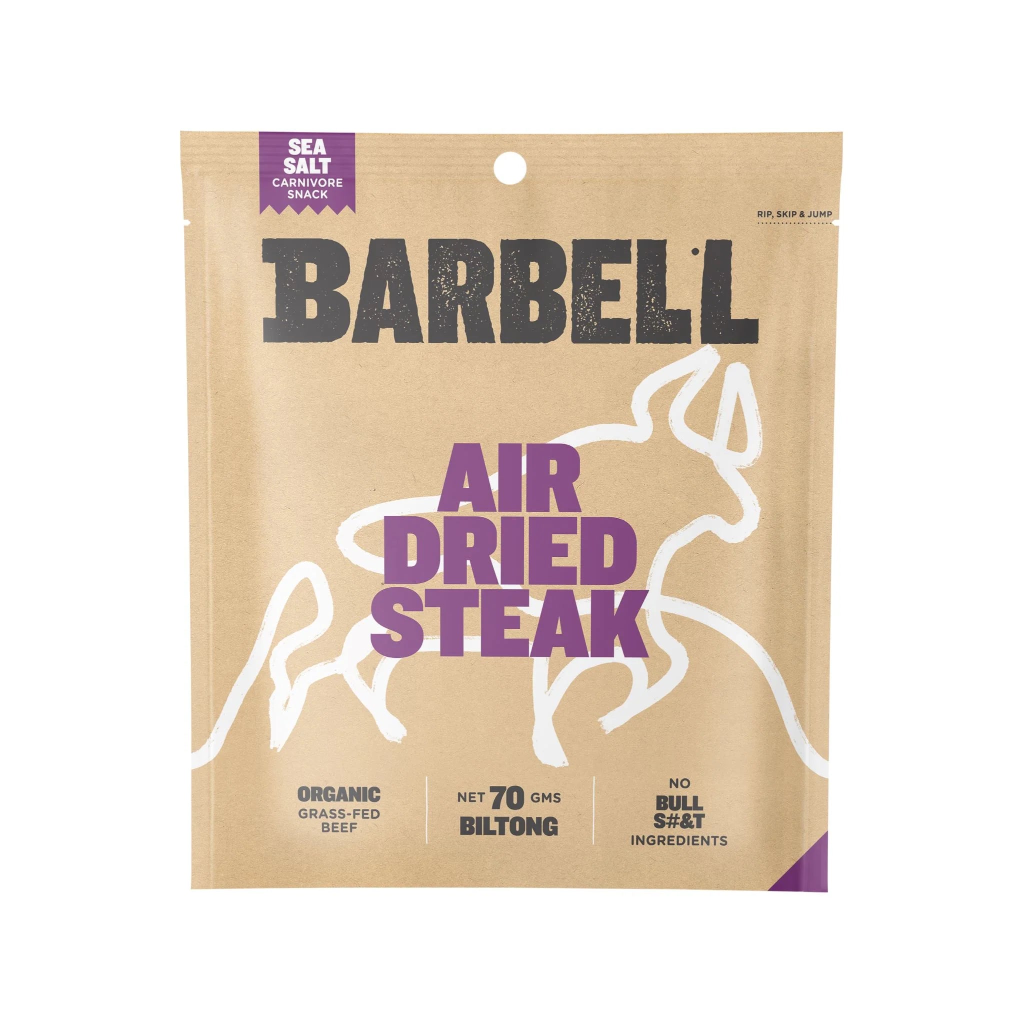 Biltong (Air Dried Steak) - SEA SALT | Barbell Foods