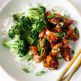 Teriyaki Chicken with Basmati Rice & Grilled Broccoli