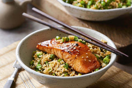 Teriyaki Salmon with Stir Fry Rice