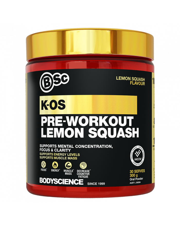 K-OS Pre-Workout Lemon Squash 300g - HASTA CERTIFIED