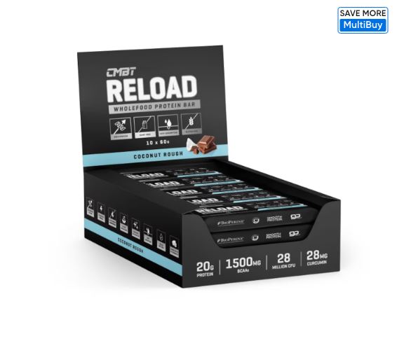 CMBT RELOAD PROTEIN BAR - COCONUT ROUGH - BOX