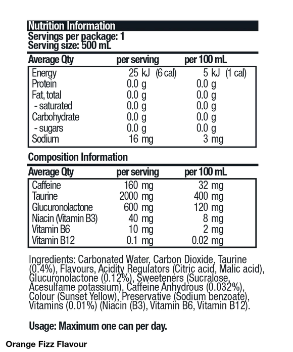 BSC Energy Drink- Orange Fizz