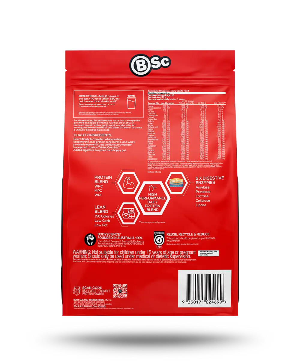 BSc x Violet Crumble Protein Powder - 400g