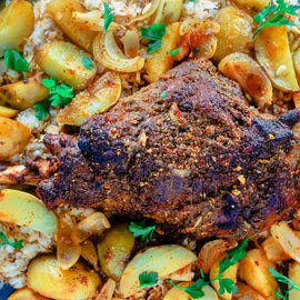Greek Roast Lamb with Vegetables & Brown Rice - 0